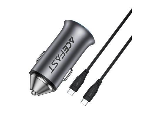 Автомобільний зарядний пристрій ACEFAST B16 95W (USB-A+USB-C) dual port metal car charger set (P5) Metal Gray (6974316285304)