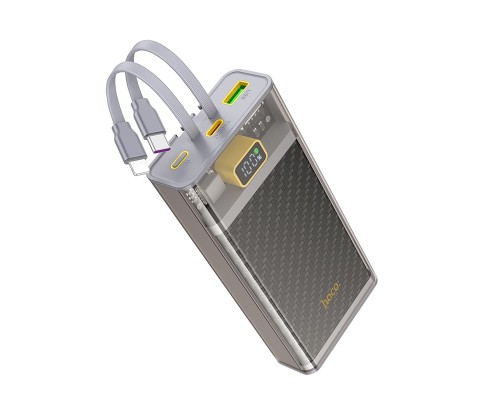 Зовнішній акумулятор HOCO J104A Discovery edition 22.5W fully compatible power bank with cable(20000mAh) Gray (6931474788962)