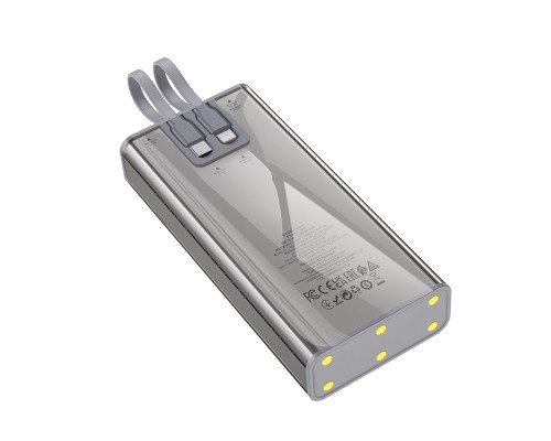 Зовнішній акумулятор HOCO J104A Discovery edition 22.5W fully compatible power bank with cable(20000mAh) Gray (6931474788962)