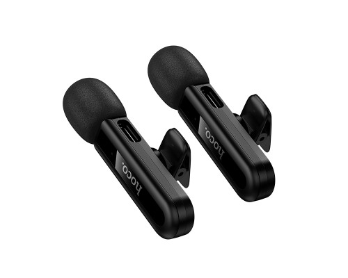 Бездротова мікрофонна система HOCO L20A Fair dual-mic (iP/Type-C) Black (6942007655507)