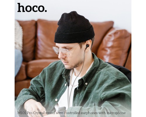 Навушники дротові HOCO M101 Pro Crystal (3.5mm) Black (6931474782373)