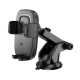 Автотримач для телефона з БЗП HOCO HW32 Crown push-type wireless charging car holder (center console) Black Metal Gray (6942007646949)