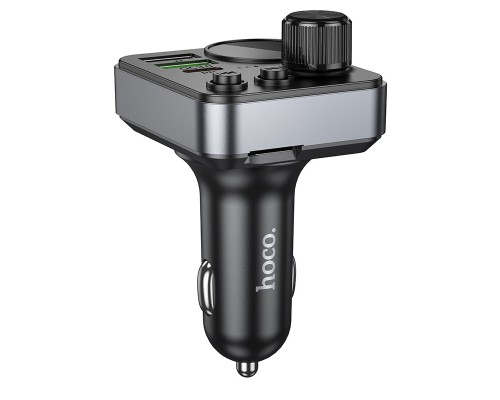 АЗП з FM-модулятором HOCO E86 Alegria 48W dual port PD30W+QC3.0 car BT FM transmitter Black (6942007646956)