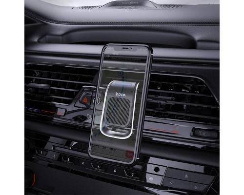 Автотримач для телефона HOCO CA74 Universe air outlet magnetic car holder Black+Silver (6931474733924)