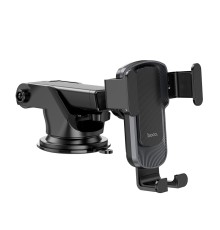 Автотримач для телефона HOCO CA104 vertical and horizontal telescopic gravity vehicle holder Black Metal Gray (6931474766236)