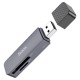 Кардрідер HOCO HB45 Spirit 2-in-1 USB 2.0 card reader Metal Gray (6942007620499)