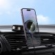 Автотримач для телефона з БЗП HOCO HW33 Metal ring magnetic wireless fast charging car holder (center console) Metal Grey (6942007647946)