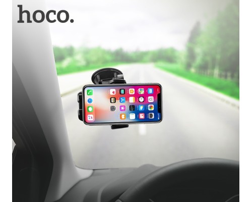 Автотримач для телефона HOCO CA31 cool run suction cup car holder Black (6957531077602)