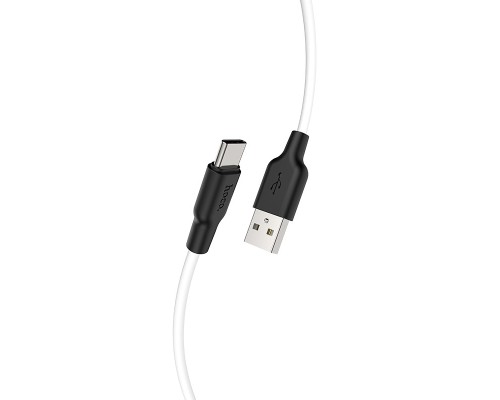 Кабель HOCO X21 Plus USB to Type-C 3A, 2m, silicone, silicone connectors, Black+White (6931474713889)