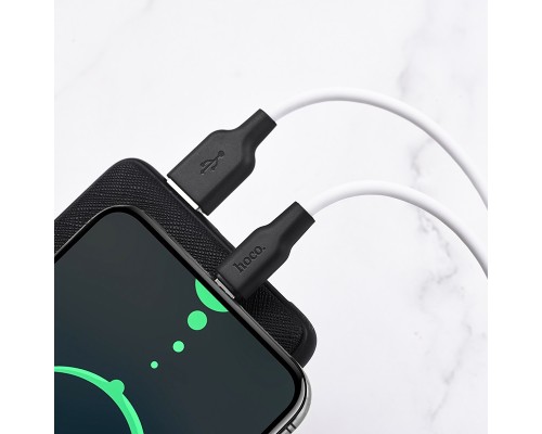 Кабель HOCO X21 Plus USB to Type-C 3A, 2m, silicone, silicone connectors, Black+White (6931474713889)