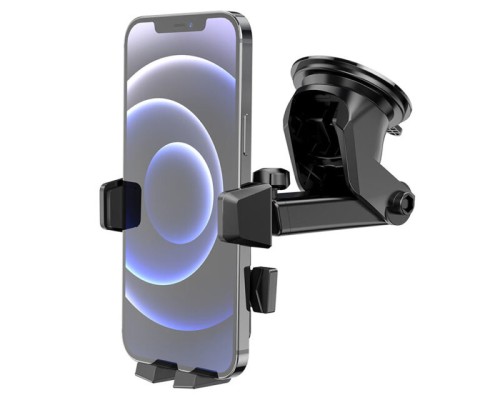 Автотримач для телефона HOCO CA83 David one-button center console car holder Black (6931474748423)