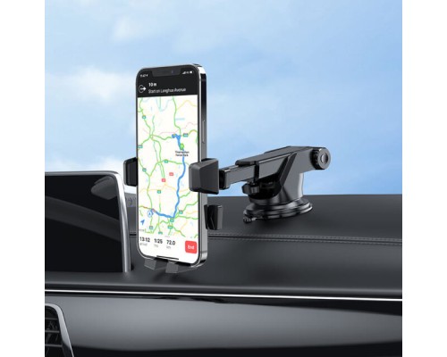 Автотримач для телефона HOCO CA83 David one-button center console car holder Black (6931474748423)