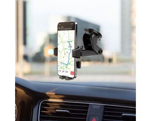 Автотримач для телефона HOCO CA83 David one-button center console car holder Black (6931474748423)