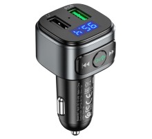 АЗП з FM-модулятором HOCO E67 Fighter QC3.0 18W car BT FM transmitter Black (6931474762122)