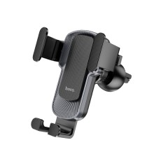 Автотримач для телефона HOCO CA103 vertical and horizontal air outlet gravity car holder Black Metal Gray (6931474766229)