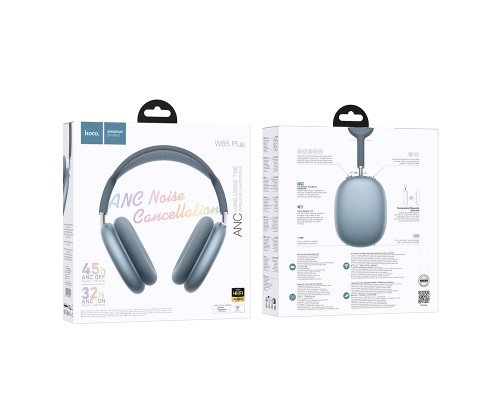 Бездротові накладні навушники HOCO W65 Plus Happy ANC BT headphones Blue (6942007650427)
