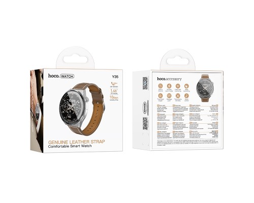 Смарт-годинник HOCO Y35 36mm. 250 mAh. IP67 Smart sports watch(call version) Silver (6942007663656)