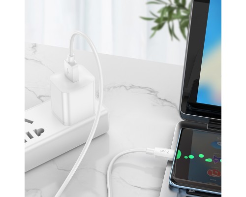 Кабель HOCO X96 Hyper 27W charging data cable Type-C White (6931474799098)