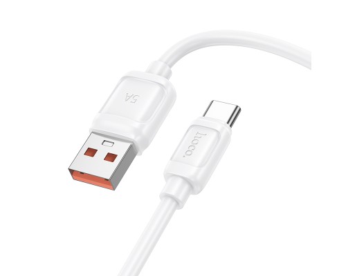 Кабель HOCO X115 Surpass 100W fast charging data cable Type-C White (6942007651981)