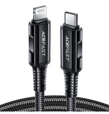 Кабель ACEFAST C4-01 Type-C to iP 3A, 30W, 1.8m, nylon, zinc connectors, Black (6974316281306)