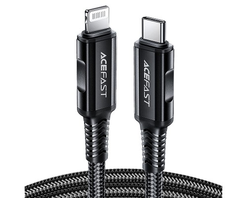 Кабель ACEFAST C4-01 Type-C to iP 3A, 30W, 1.8m, nylon, zinc connectors, Black (6974316281306)