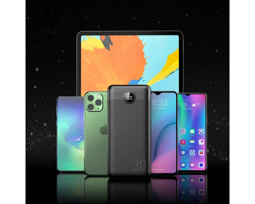 Зовнішній акумулятор VEGER 30000 mAh PD QC3.0 3A 20W L30 (W3008PD) black (VG-W3008PD)