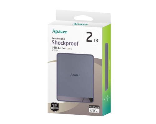 Портативний SSD Apacer AS724 2TB USB 3.2 Gen.2 Type-C Read/Write 500MB/s Mauve (AP2TBAS724M-1)