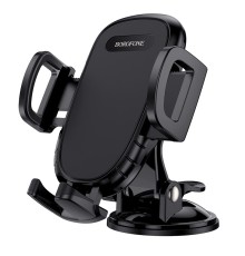 Автотримач для телефона BOROFONE BH37 Route push type suction cup car holder Black (6931474738486)