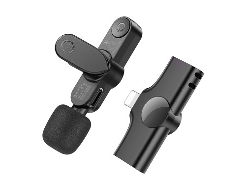 Бездротова мікрофонна система BOROFONE BFK12 Trophy lavalier (Lightning) Black (6941991106385)