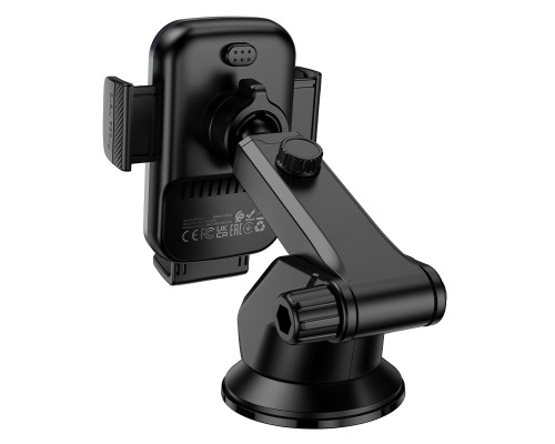 Автотримач для телефона з БЗП BOROFONE BH222 Leading push-type wireless fast charging car holder(center console) Black (6941991119019)