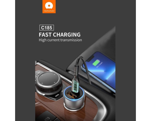 Автомобільний зарядний пристрій WUW-C185 PD20W+QC3.0 black (6972573335466)