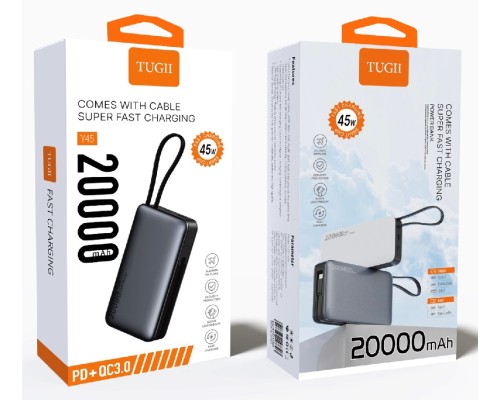 Зовнішній акумулятор WUW TUGII-Y45 （PD45W) 20000mAh Black (Y45)