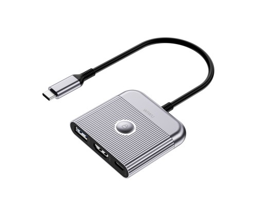 USB-Hub WIWU Traveling 3in1 USB C hub Wi-HB002 Gray (6976975616437)