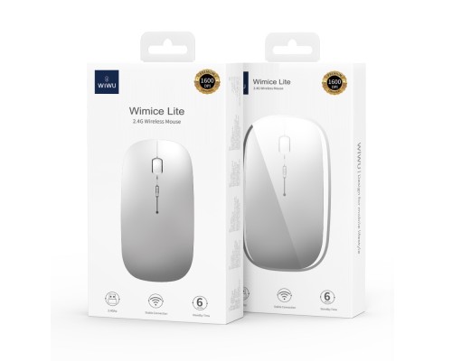 Маніпулятор миша бездротова WIWU Wimice Lite 2.4G Wireless Mouse WM101-C silver (6976975613191)