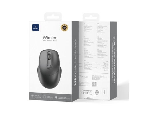 Маніпулятор миша бездротова WIWU 2.4G Wireless Mouse WM113 Black (6976975619506)