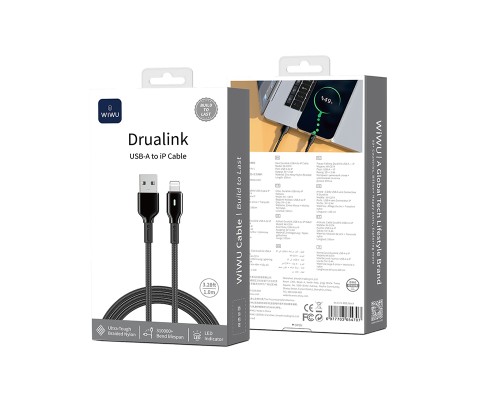 Кабель WIWU 12W Duralink Series Nylon Braided Cable Wi-C074 A-L 1M (6977703654707)