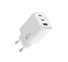 Мережевий зарядний пристрій WIWU Cube 67W 2C+A GaN Fast Charger Wi-G026 EU White (6977703656800)