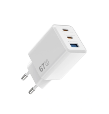 Мережевий зарядний пристрій WIWU Cube 67W 2C+A GaN Fast Charger Wi-G026 EU White (6977703656800)
