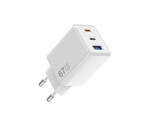 Мережевий зарядний пристрій WIWU Cube 67W 2C+A GaN Fast Charger Wi-G026 EU White (6977703656800)