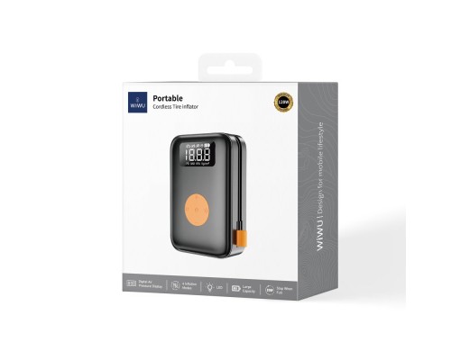 Автомобільний насос WIWU Portable Cordless Tire inflator Wi-Ai003 Black (6977703650792)
