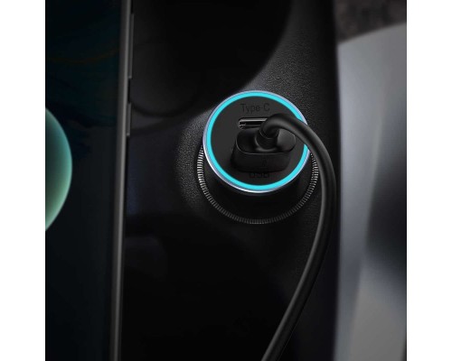 Автомобільний зарядний пристрій Baseus Golden Contactor Pro Dual Car Charger U+C 40W (With Cable Type-C/ iP 1m) Dark Grey (TZCCJD-B0G)