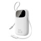 Зовнішній акумулятор Baseus EnerFill FC31 Digital Display Power Bank with 2 Built-in Cables 20000mAh 22.5W Moon White (P10082107213-00)