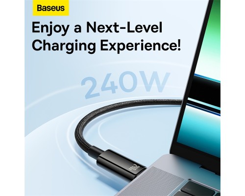 Кабель Baseus Tungsten Gold Fast Charging Data Cable Type-C to Type-C 240W 3m Black (CAWJ040201)