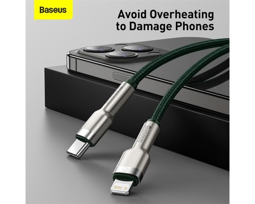 Кабель Baseus Cafule Series Metal Data Cable Type-C to iP PD 20W 1m Green (CATLJK-A06)