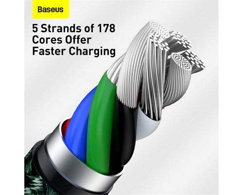 Кабель Baseus Cafule Series Metal Data Cable Type-C to iP PD 20W 1m Green (CATLJK-A06)