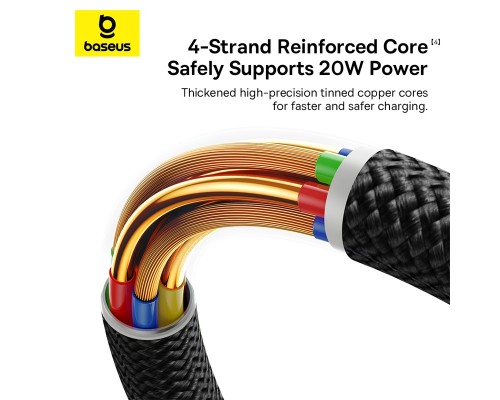 Кабель Baseus Dura Series Fast Charging Cable Type-C to iP 20W 2m Red+Black (P10377800U01-03)