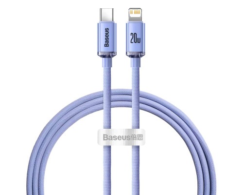 Кабель Baseus Crystal Shine Series Fast Charging Data Cable Type-C to iP 20W 1.2m Purple (CAJY000205)