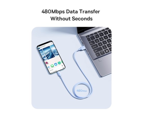 Кабель Baseus Silky Series Fast Charging Cable USB to iP 2.4A 1m Galaxy Blue (P10377702313-00)