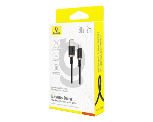 Кабель Baseus Dura Series Fast Charging Cable USB to Type-C 60W 2m Gold+Black (P10377802U01-02)