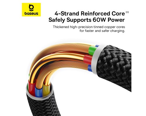 Кабель Baseus Dura Series Fast Charging Cable USB to Type-C 60W 2m Gold+Black (P10377802U01-02)